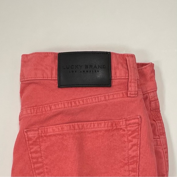 Lucky Brand Mid Rise Authentic Straight Crop Corduroy Jean in Pink, Size 6 - Picture 7 of 10